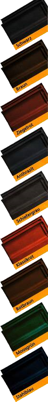 Farbvarianten von Dachbeschichtungen