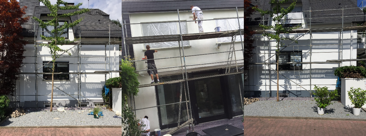 Fassadenreinigungsergebnis.