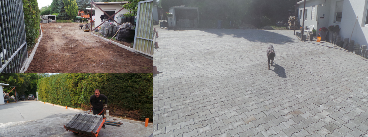 Collage von Pflasterstein-Arbeiten