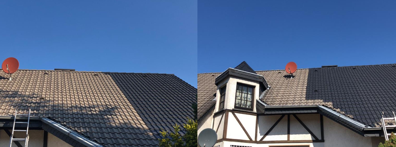 Collage von zwei sanierten Dächern.