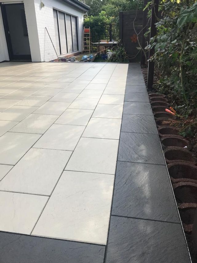 Seitenansicht der Verlegung.