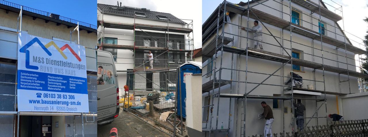 Collage von Fassadenarbeiten